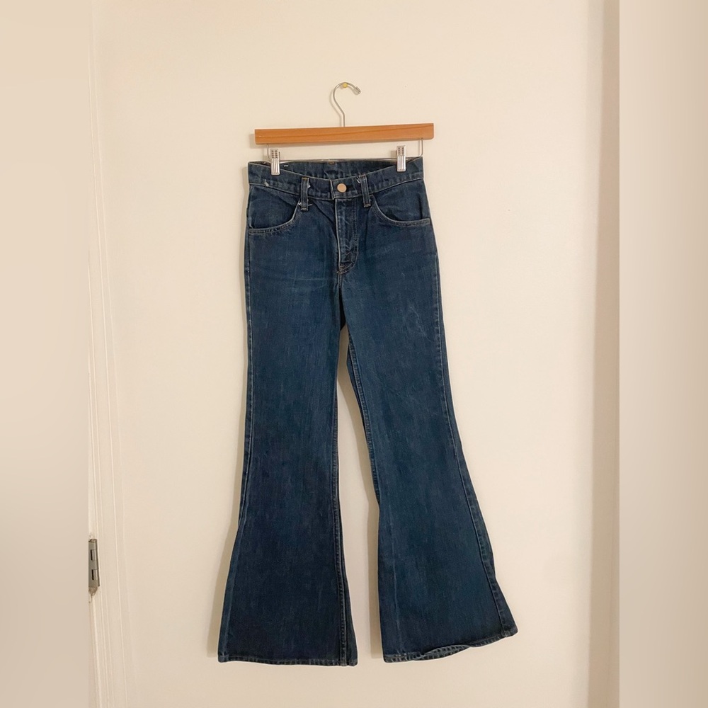 Vintage Levis 684 Big Bell Bottoms Denim 28X31 Made in USA Orange Tab 70s 60s
